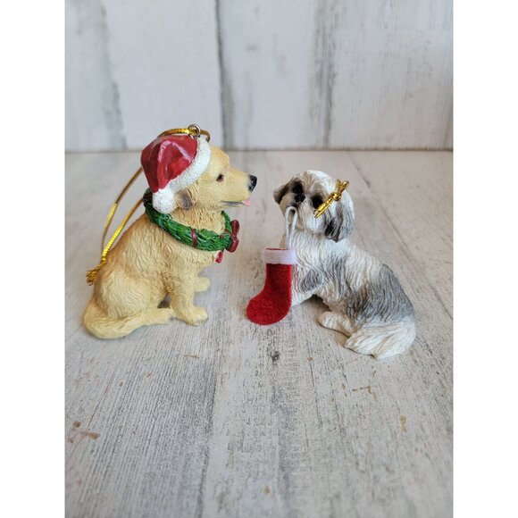 Christmas golden retriever shih tzu dog pet stocking ornament Xmas - Picture 2 of 5